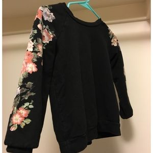 Soprano Girls Black Floral Sweater